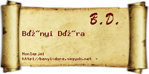 Bényi Dóra névjegykártya
